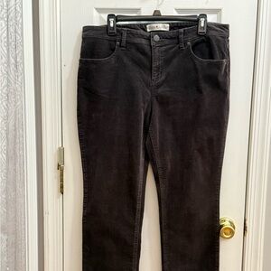 Bass Brown Corduroy Pants mid rise stretched tapered buttons pockets 14   #p1007